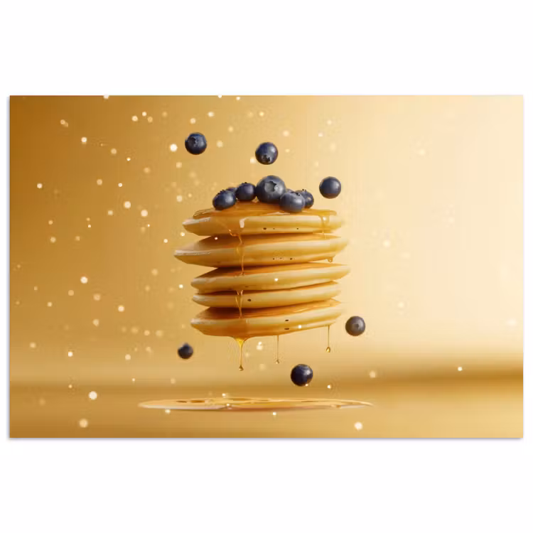 Pannenkoeken - Eten - Honing - Geel poster papier klein -3d