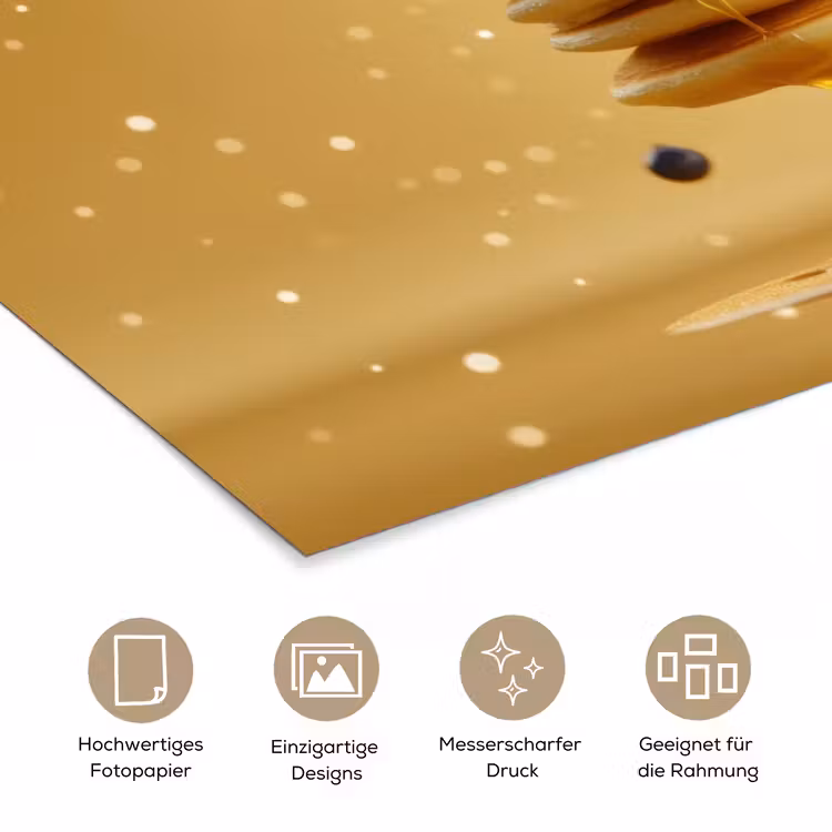Pannenkoeken - Eten - Honing - Geel poster papier klein -tcloseup_DE