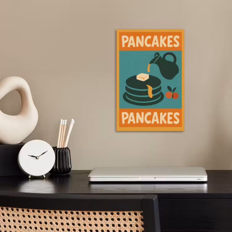 Pannenkoeken - Siroop - Illustratie - Oranje poster papier klein -sfeer1
