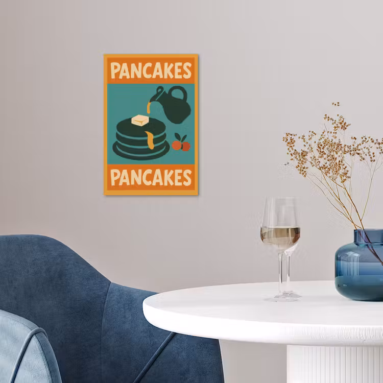 Pannenkoeken - Siroop - Illustratie - Oranje poster papier klein -sfeer3