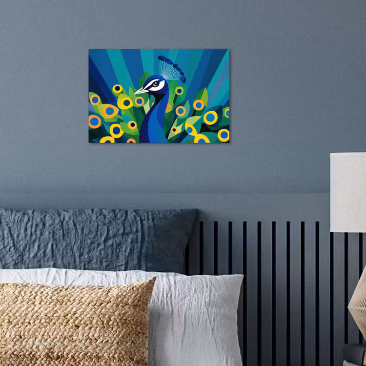 Pauw - Cirkels - Blauw poster papier klein -sfeer2