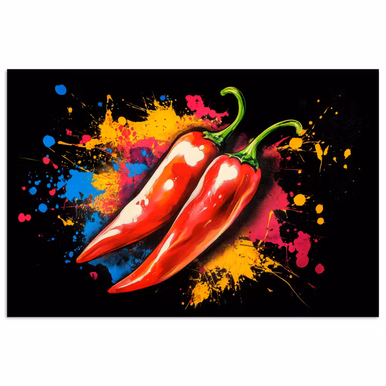 Peper - Graffiti - Verf - Abstract - Modern - Kleurrijk poster papier klein -3d