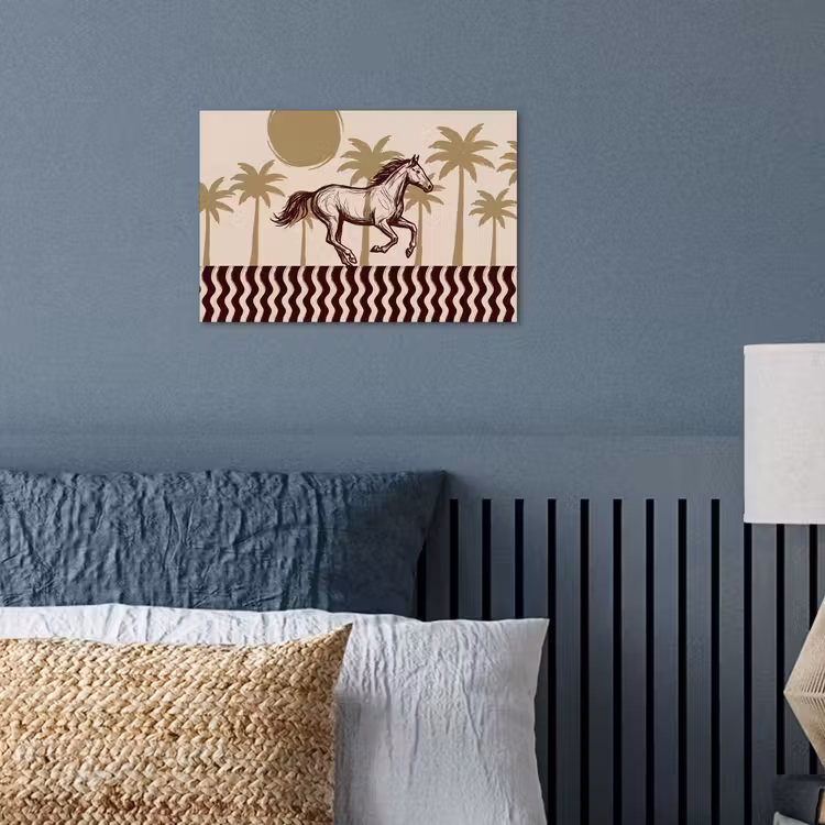 Paard - Galopperend - Woestijn - Illustratie poster papier klein -sfeer2
