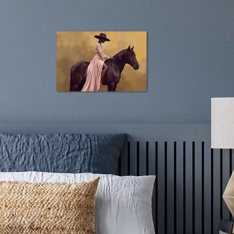 Paard - Klassiek - Oker poster papier klein -sfeer2