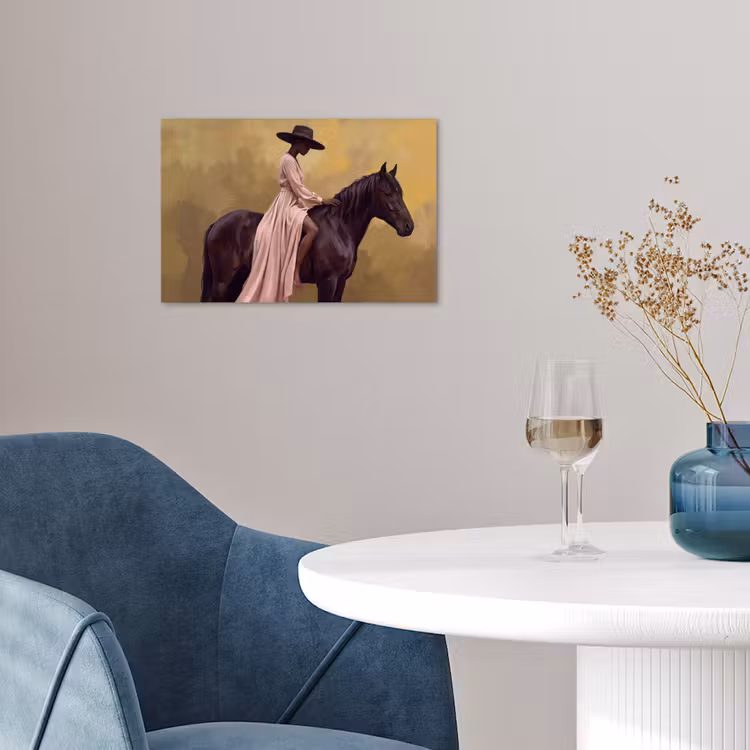 Paard - Klassiek - Oker poster papier klein -sfeer3
