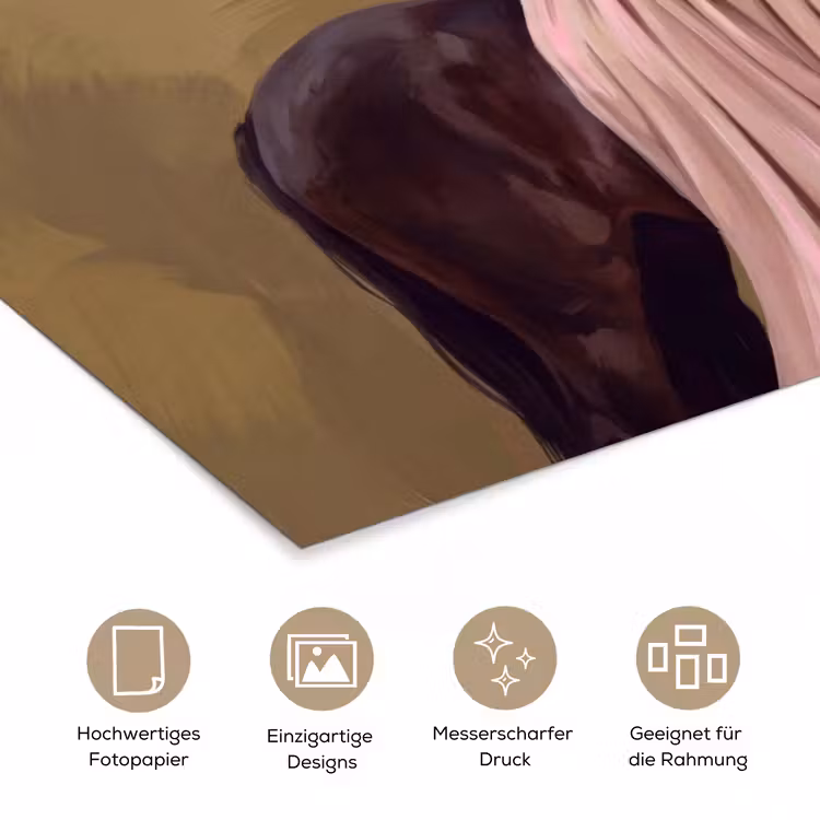 Paard - Klassiek - Oker poster papier klein -tcloseup_DE