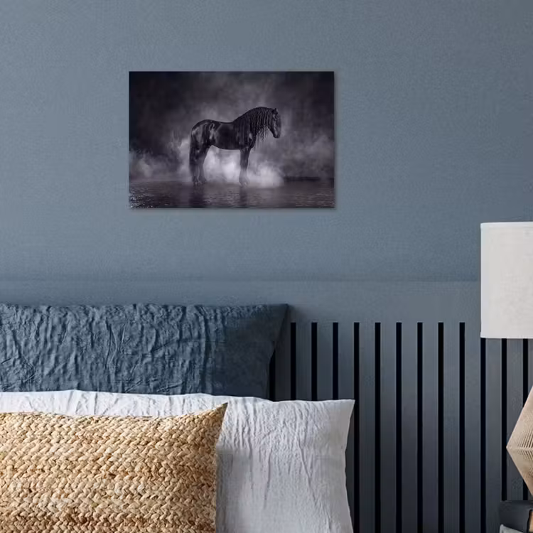 Paard - Magisch - Zwart poster papier klein -sfeer2