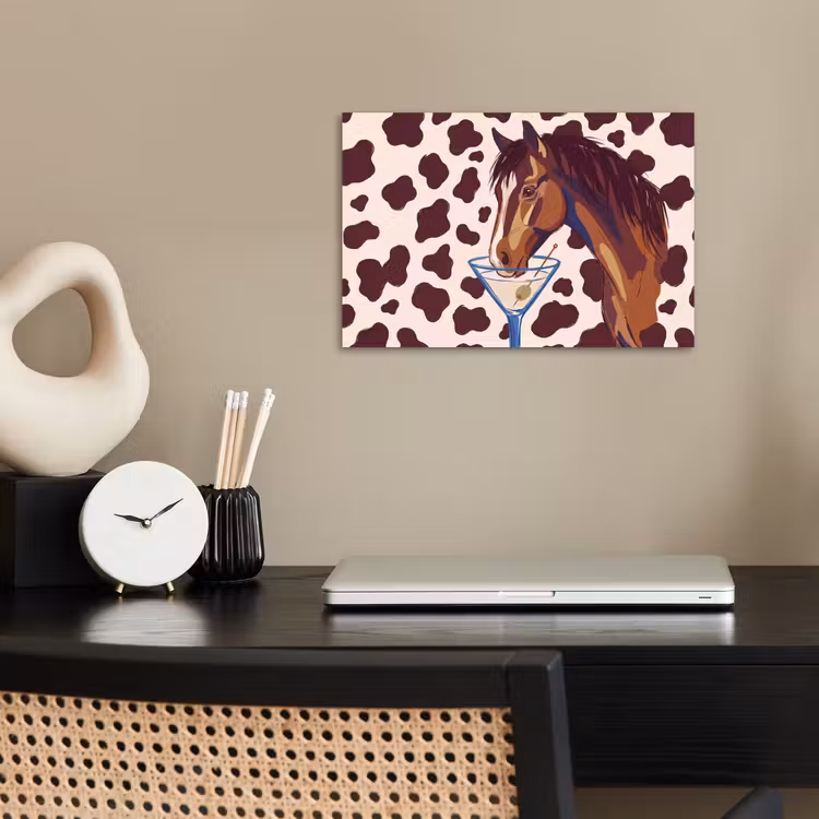 Paard - Martini - Dieren - Abstract - Bruin poster papier klein -sfeer1