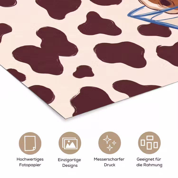 Paard - Martini - Dieren - Abstract - Bruin poster papier klein -tcloseup_DE