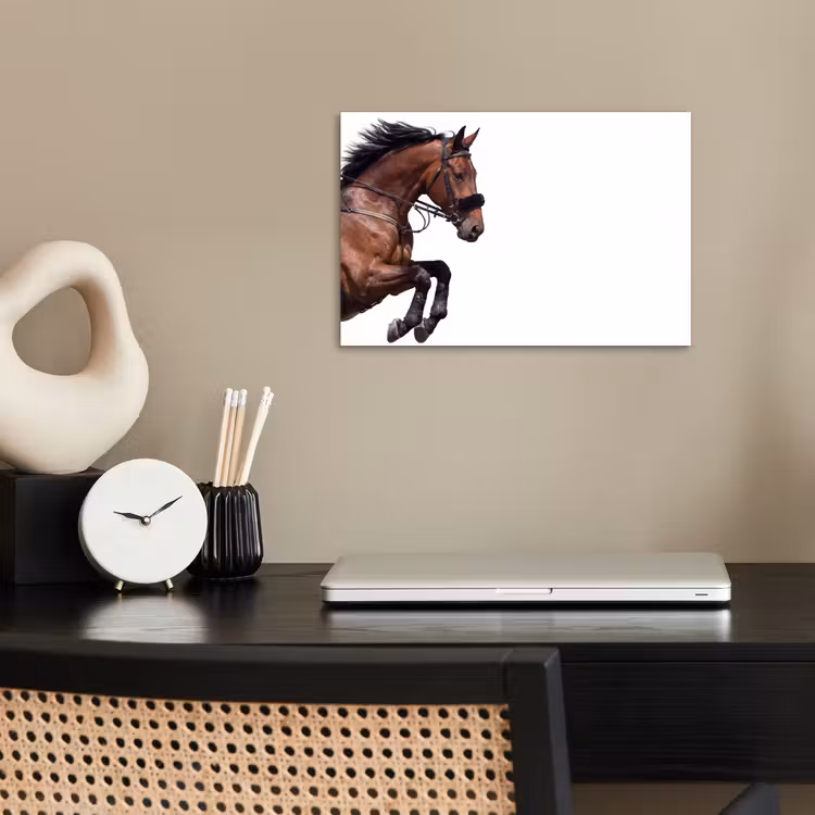 Paard - Springen - Modern poster papier klein -sfeer1