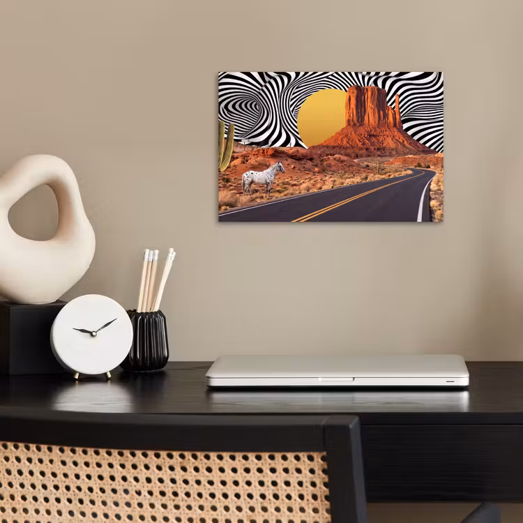 Poster - Pferd – Wüste – Natur - Paard - Woestijn - Natuur poster papier klein