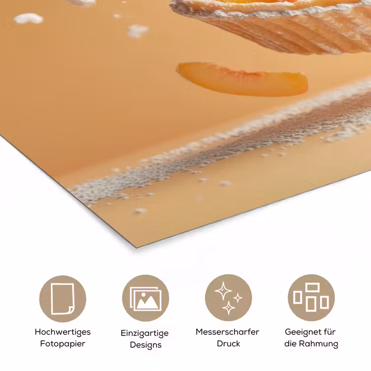 Peach - Eten - Taart - Oranje poster papier klein -tcloseup_DE