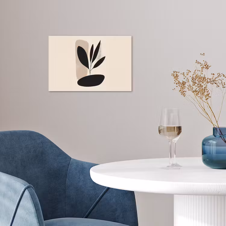 Plant - Beige - Japandi poster papier klein -sfeer3