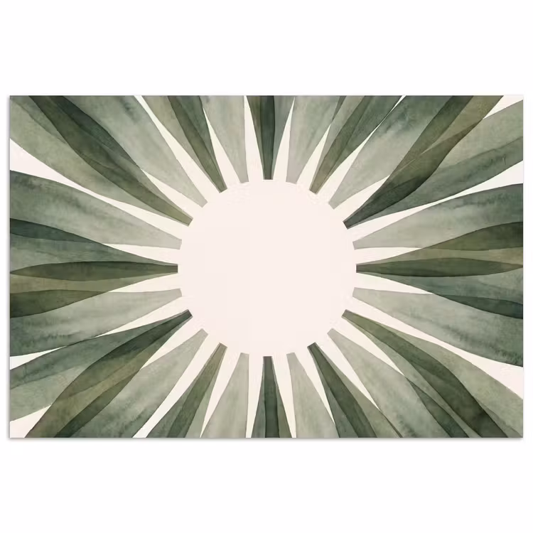 Planten - Abstract - Waterverf - Groen - Natuur poster papier klein -3d