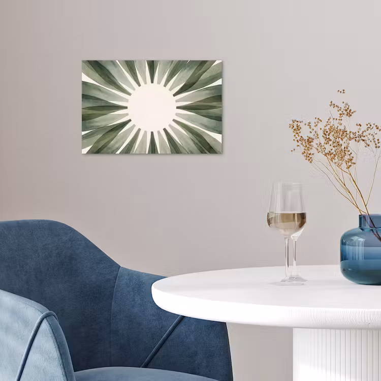 Planten - Abstract - Waterverf - Groen - Natuur poster papier klein -sfeer3