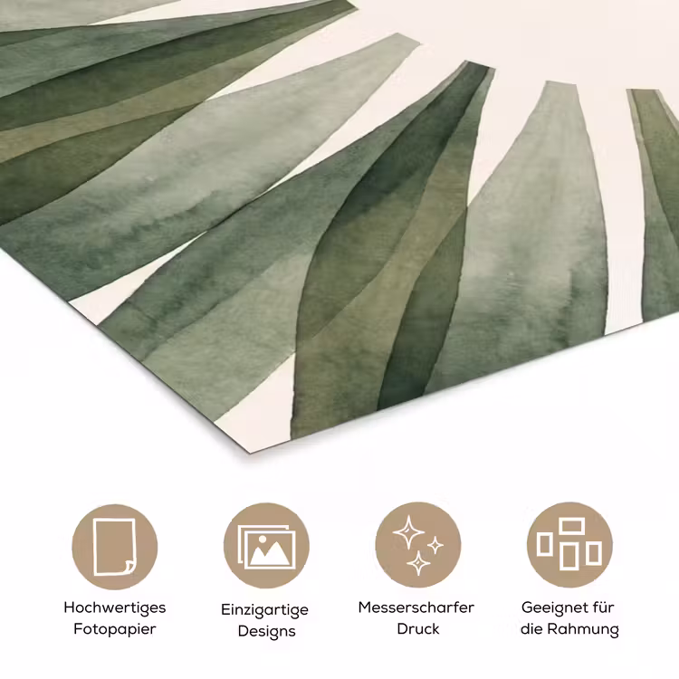 Planten - Abstract - Waterverf - Groen - Natuur poster papier klein -tcloseup_DE