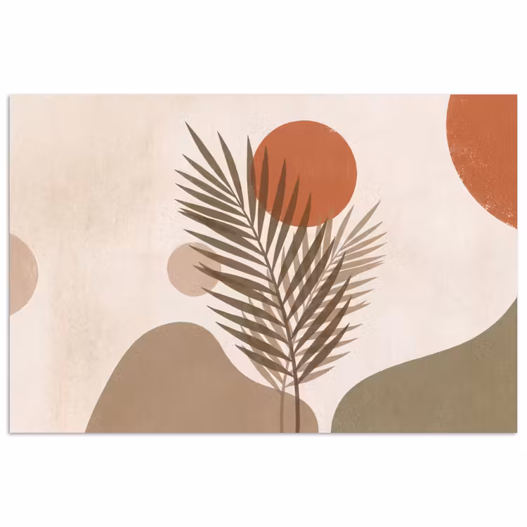 Planten - Bladeren - Abstract - Modern - Beige poster papier klein -3d