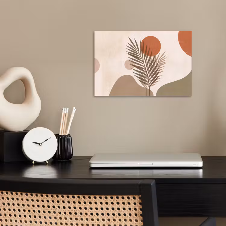 Planten - Bladeren - Abstract - Modern - Beige poster papier klein -sfeer1