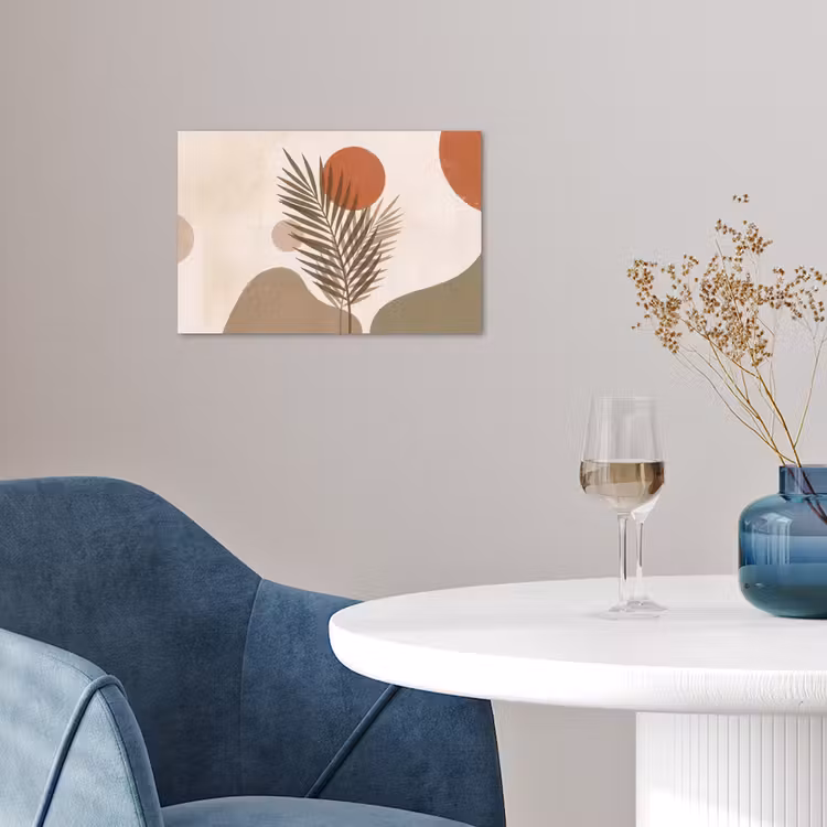 Planten - Bladeren - Abstract - Modern - Beige poster papier klein -sfeer3