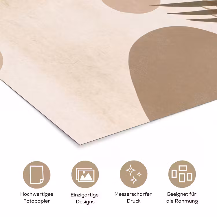 Planten - Bladeren - Abstract - Modern - Beige poster papier klein -tcloseup_DE