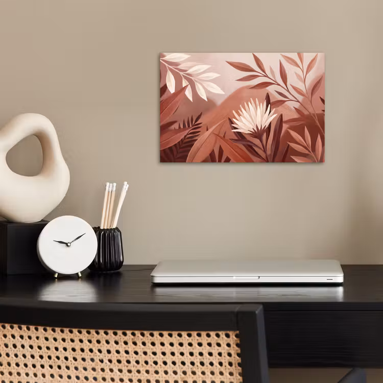 Planten - Bladeren - Botanisch - Modern - Bruin poster papier klein -sfeer1