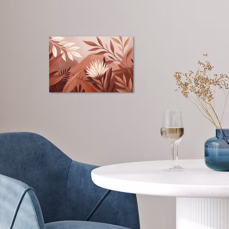 Planten - Bladeren - Botanisch - Modern - Bruin poster papier klein -sfeer3
