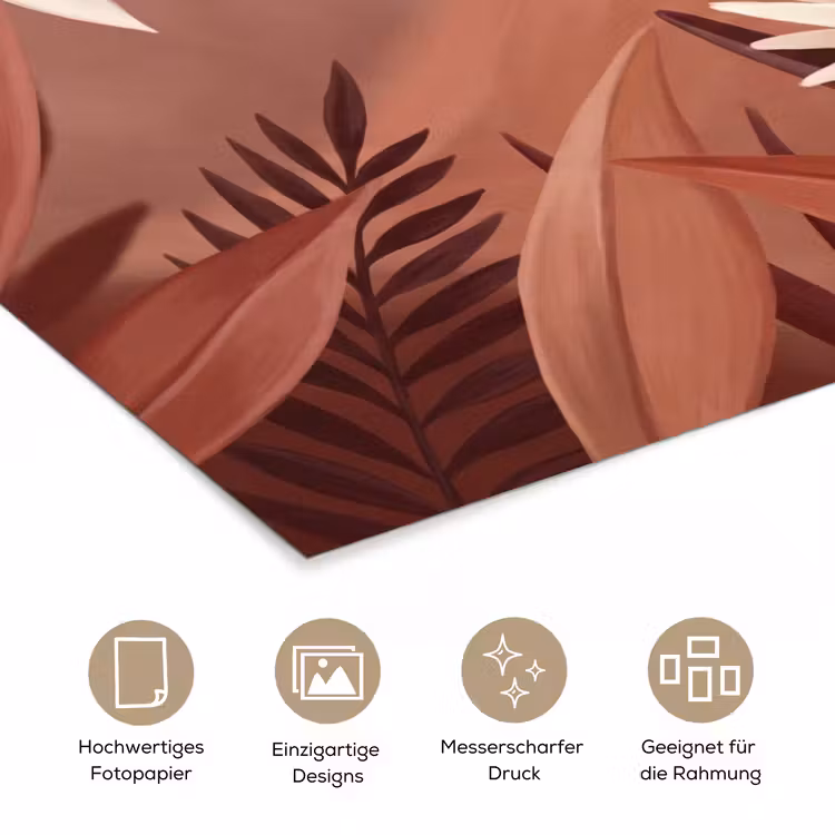 Planten - Bladeren - Botanisch - Modern - Bruin poster papier klein -tcloseup_DE