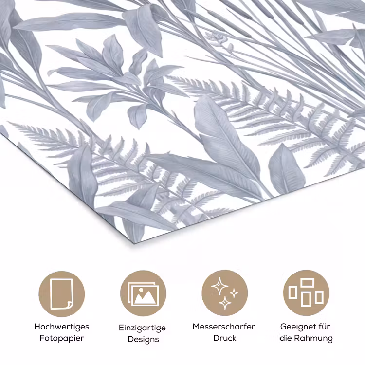 Planten - Bladeren - Natuur - Grijs poster papier klein -tcloseup_DE