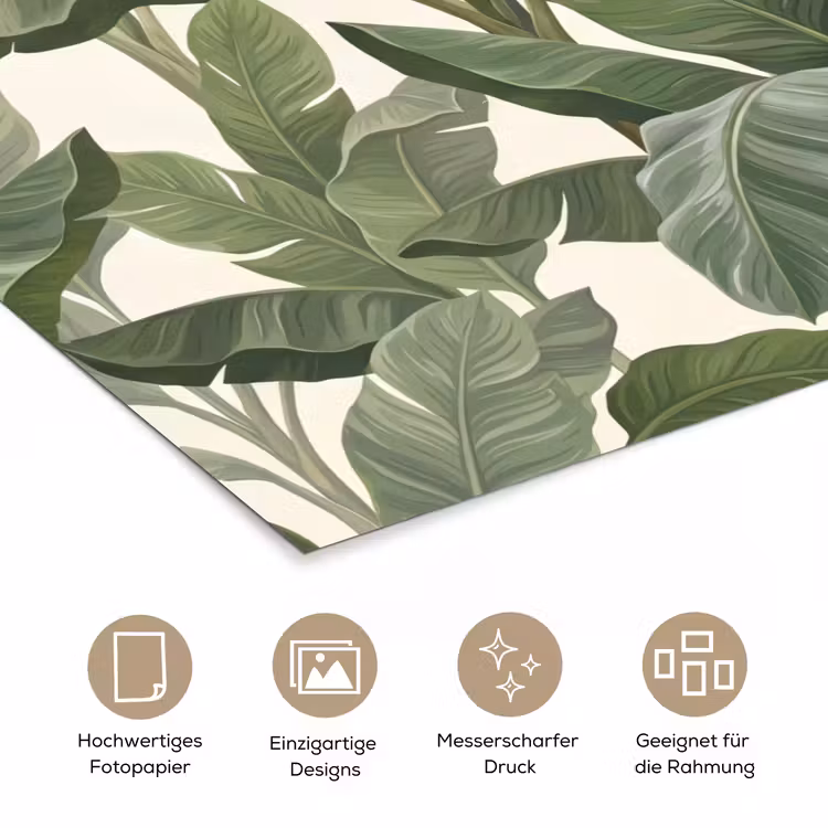Planten - Bladeren - Tropisch - Groen poster papier klein -tcloseup_DE