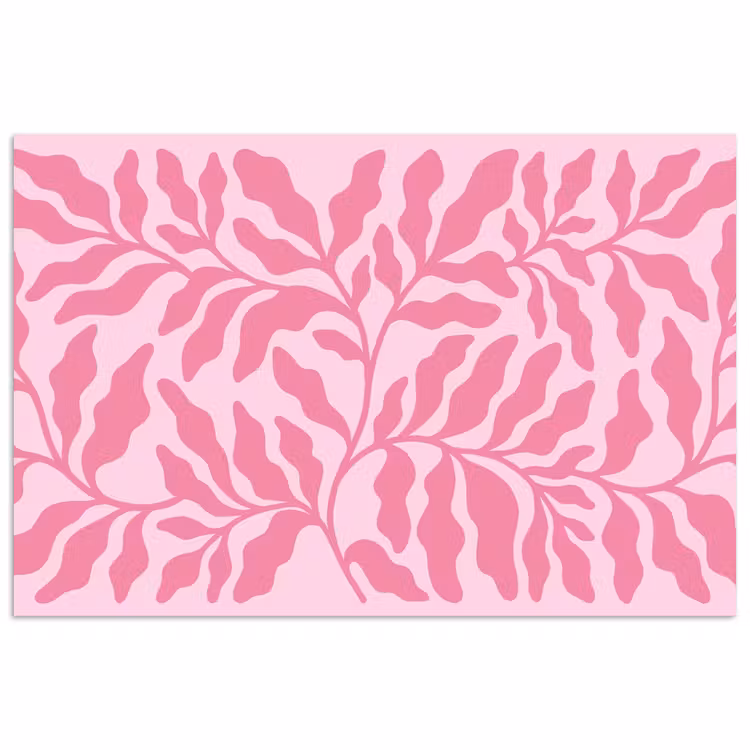Planten - Organisch - Abstract - Modern - Roze poster papier klein -3d