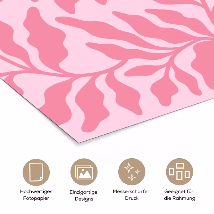 Planten - Organisch - Abstract - Modern - Roze poster papier klein -tcloseup_DE