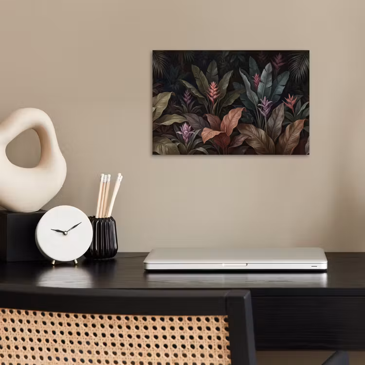 Planten - Tropisch - Jungle - Donker - Natuur poster papier klein -sfeer1