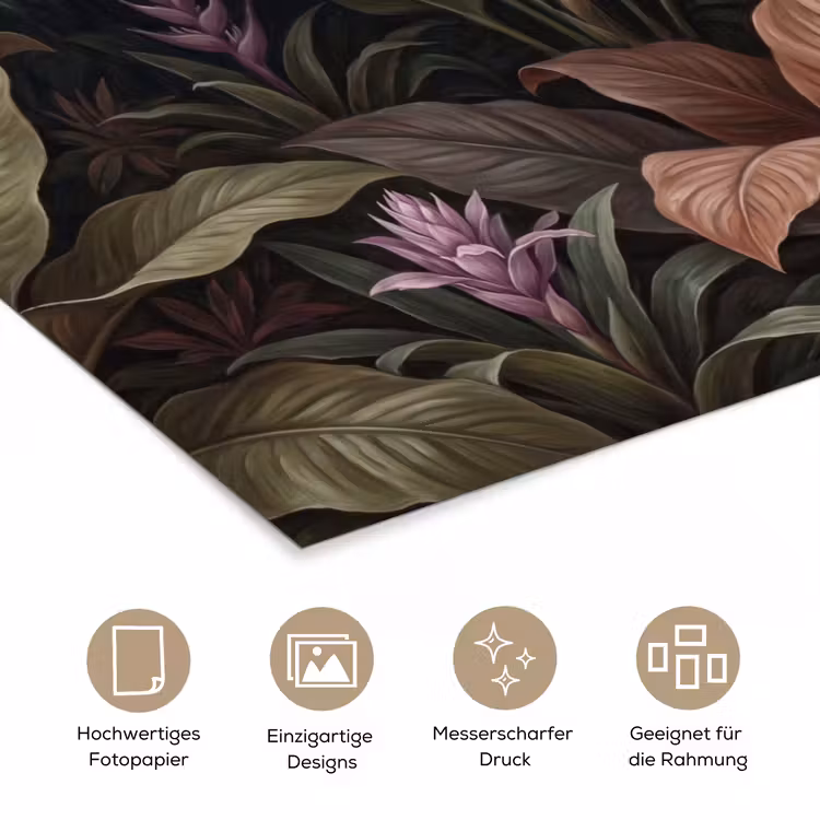 Planten - Tropisch - Jungle - Donker - Natuur poster papier klein -tcloseup_DE