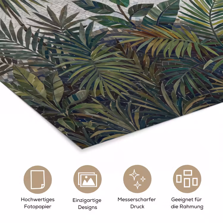 Planten - Tropisch - Mozaïek - Groen - Natuur poster papier klein -tcloseup_DE