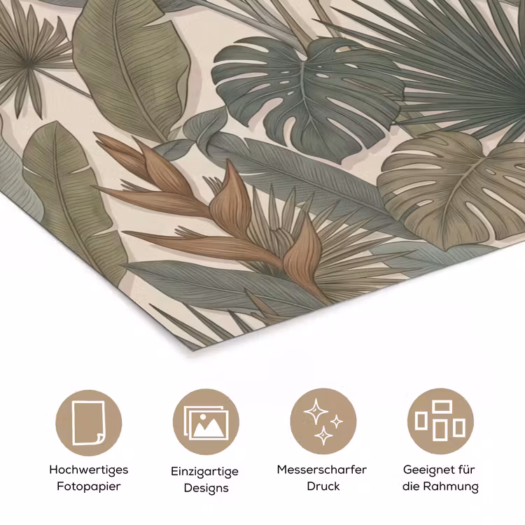 Planten - Tropisch - Natuur - Illustratie - Groen poster papier klein -tcloseup_DE