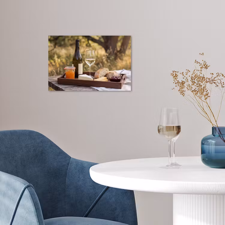 Picknick - Wijn - Kaasplankje poster papier klein -sfeer3