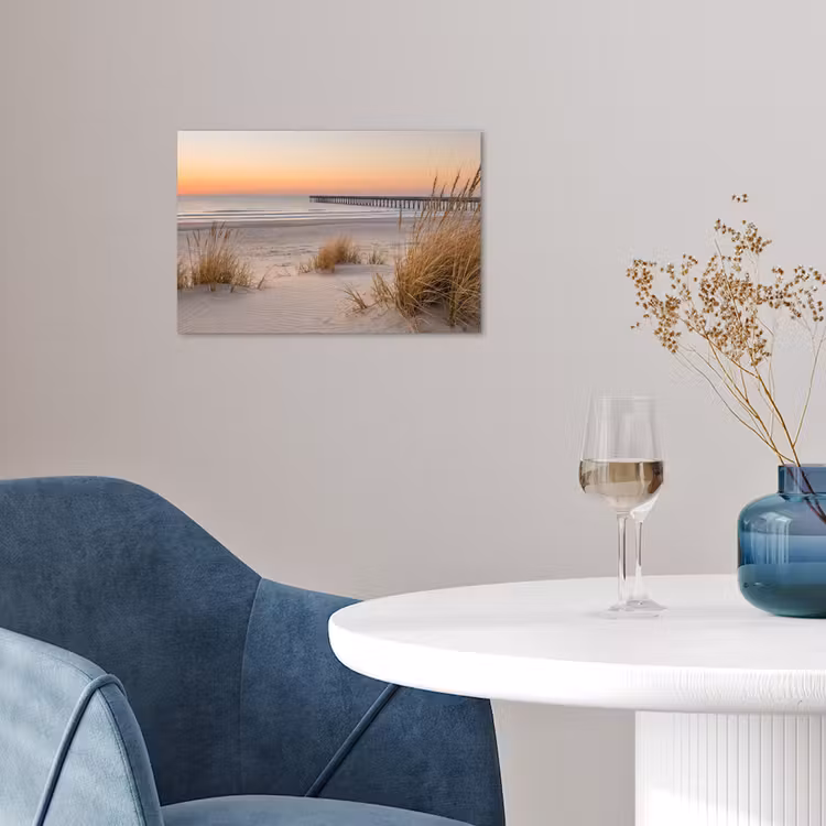 Pier - Zonsondergang - Strand poster papier klein -sfeer3