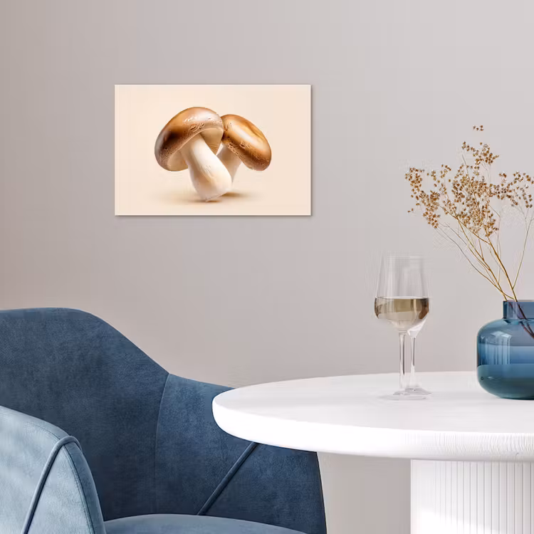 Champignons - Zacht - Beige poster papier klein -sfeer3