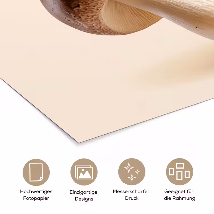 Champignons - Zacht - Beige poster papier klein -tcloseup_DE