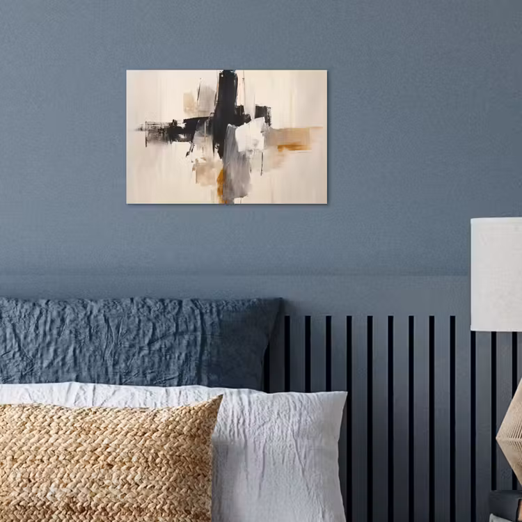 Penseelstreken - Ruw - Abstract - Beige poster papier klein -sfeer2