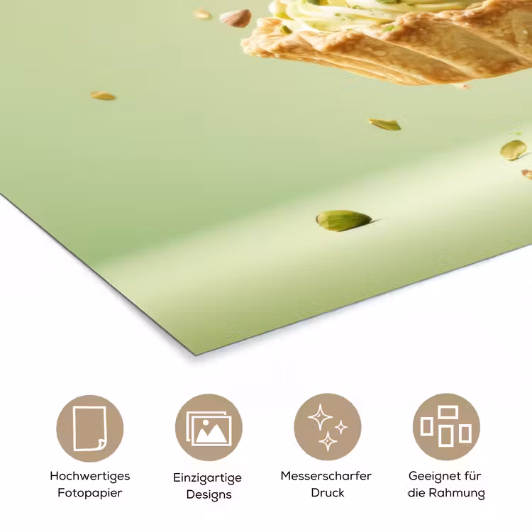 Pistache - Taart - Noten - Eten poster papier klein -tcloseup_DE