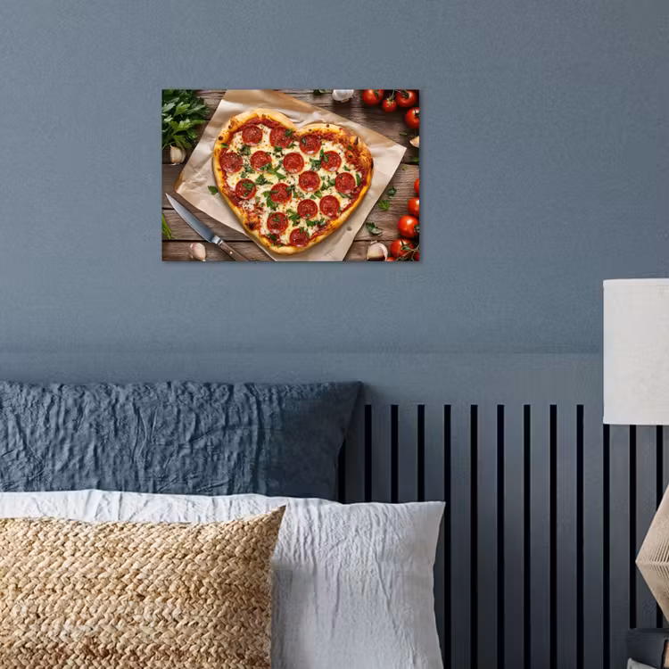 Pizza - Hart - Pepperoni - Tomaat poster papier klein -sfeer2