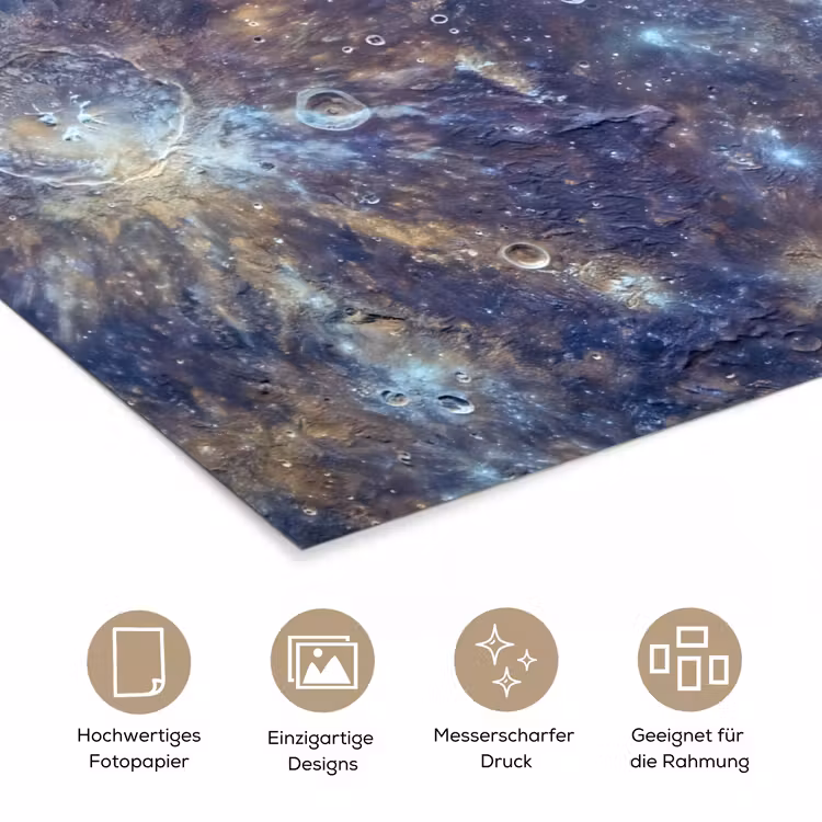 Poster - Planet – Krater – Weltraum - Planeet - Kraters - Ruimte poster papier klein