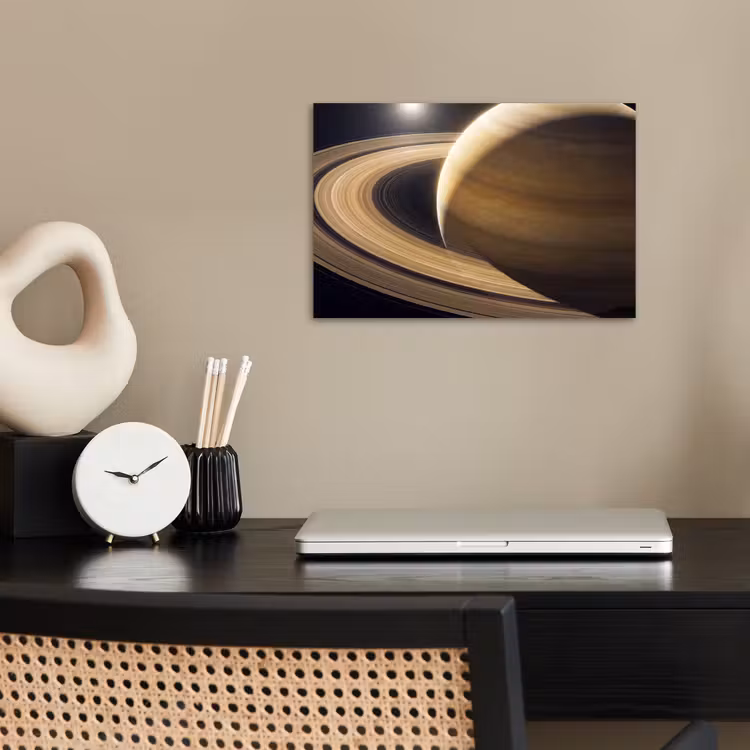 Poster - Planet – Ringe – Weltraum - Planeet - Ringen - Ruimte poster papier klein
