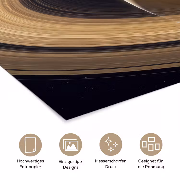Poster - Planet – Ringe – Weltraum - Planeet - Ringen - Ruimte poster papier klein