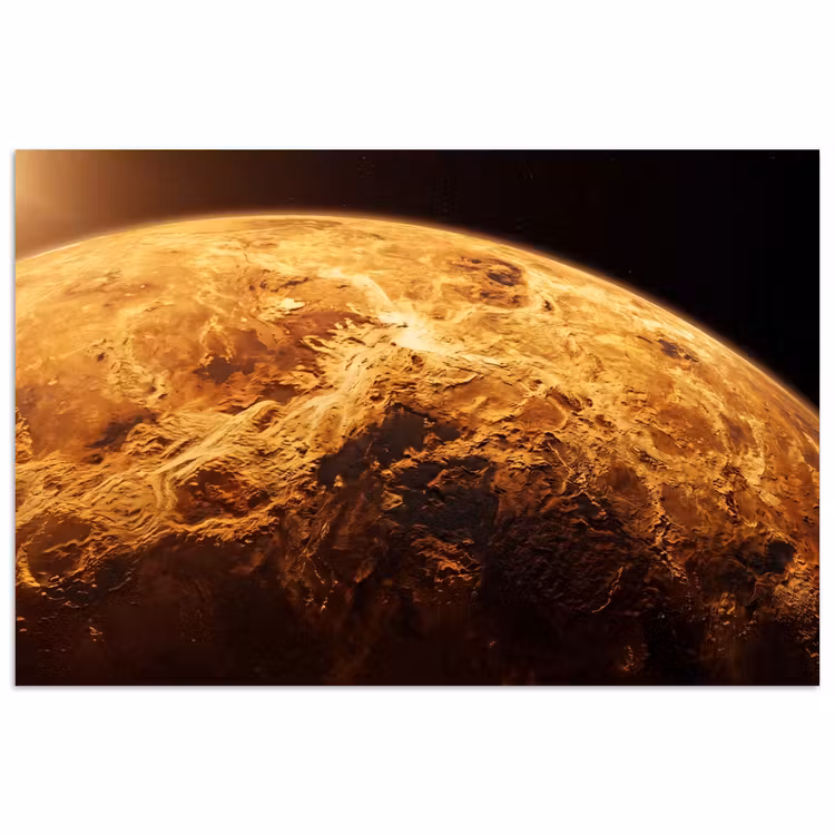 Poster - Planet – Weltraum – Orange - Planeet - Ruimte - Oranje poster papier klein