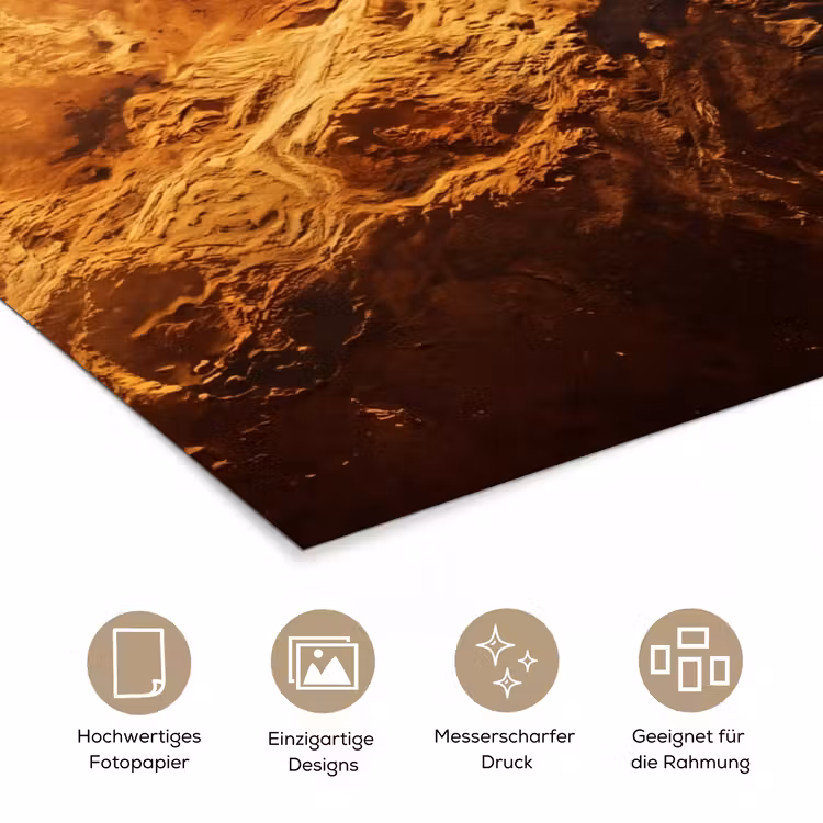 Poster - Planet – Weltraum – Orange - Planeet - Ruimte - Oranje poster papier klein