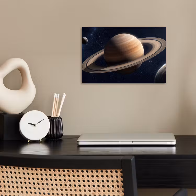 Planeten - Saturnus - Ruimte poster papier klein -sfeer1