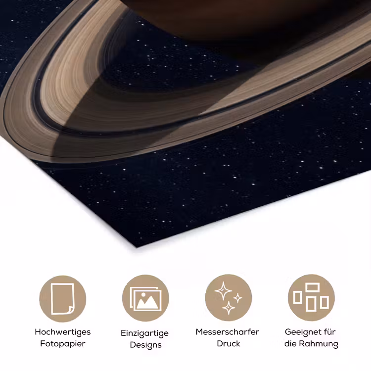 Planeten - Saturnus - Ruimte poster papier klein -tcloseup_DE