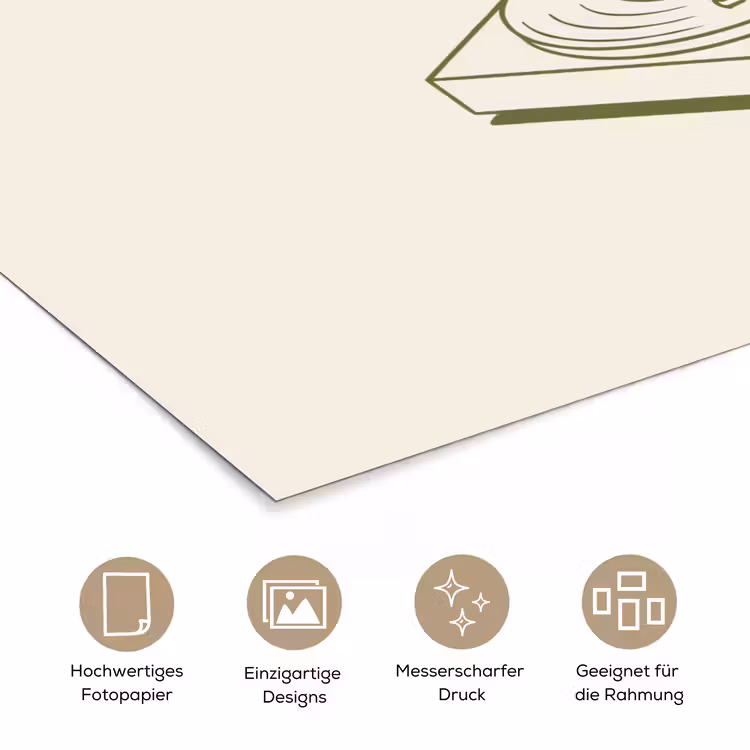 Platenspeler - Vinyl - Muziek - Minimalistisch - Groen poster papier klein -tcloseup_DE
